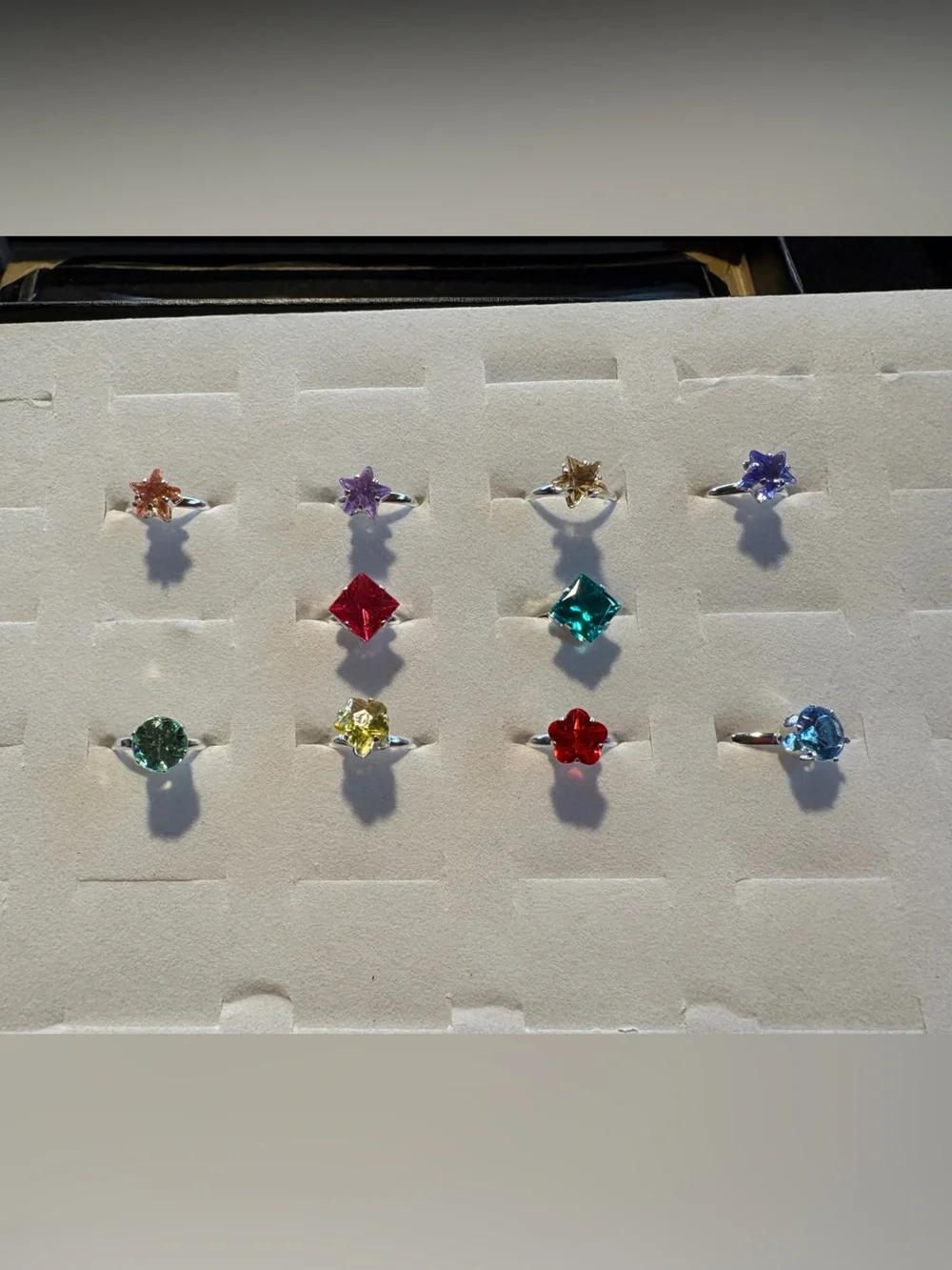 Multi-Color Kids Crystal Fashion Ring Collection - Assorted Gem Styles